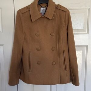 JCPenney Women's Camel Double-Breasted Peacoat